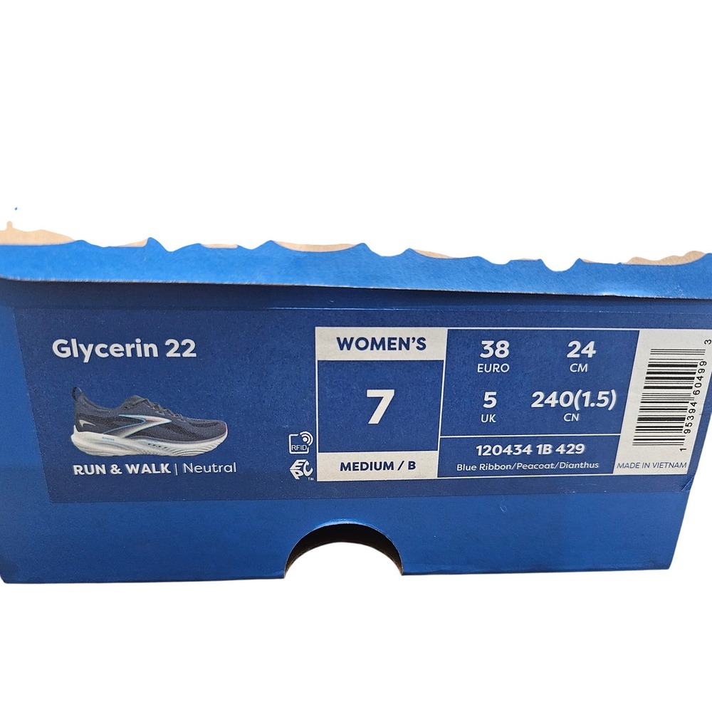 Brooks Glycerin 22 Womens Running Shoes Blue Ribbon Peacoat 7 120434 1B 429 - Picture 4 of 4